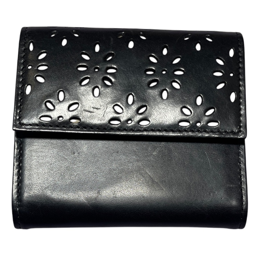 Ralph Lauren Vintage Black Floral Cutout Women Wallet